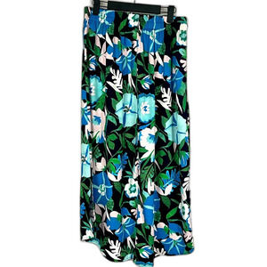 Ann Taylor Loft Maxi Jungle Floral Print Skirt Stretch Waist Size Small